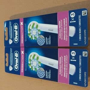 ORAL-B CROSS ACTION REPLACEMENT HEADS X 2 PACKAGES 6 BRUSH HEADS TOTAL